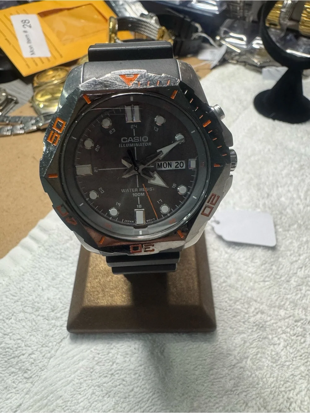 Casio Black Watch with Orange Accents